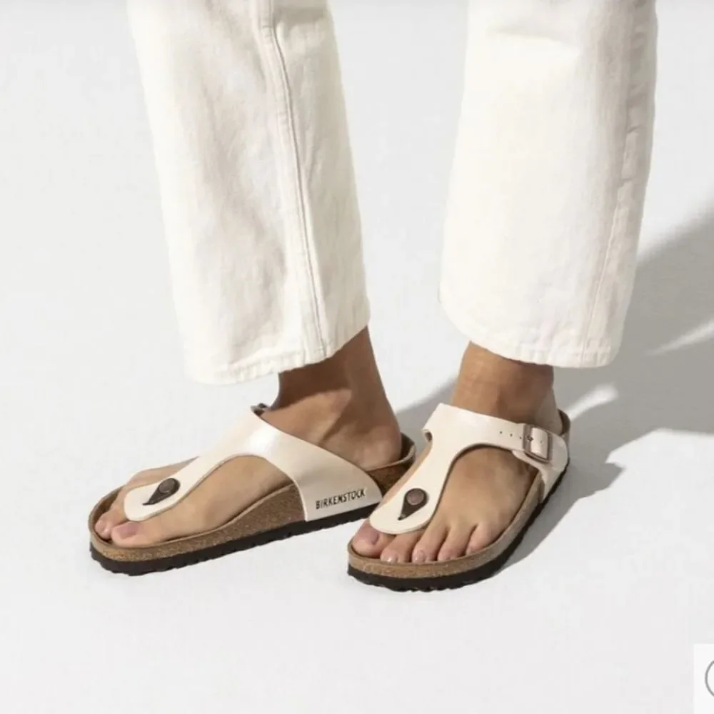 Birkenstock Gizeh Birko-Flor - Graceful Pearl White SIZE 37 /6- 6.5 NWOT
